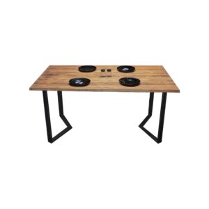 Cal.din.01 Dining Table - Black & Beige