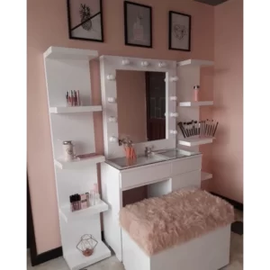 TRAVIA DRESSING TABLE + SHELF UNIT AND POUF - TD082