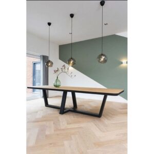 Calm Dining Table 75x180x90 cm - Beige and Black - Cal.din.21