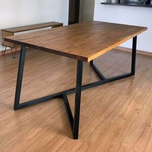Calm Dining Table 75x200x100x100 cm - Beige & Black - CM.cal.din.03